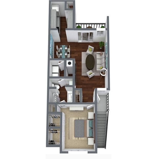 one bed one bath 800 square foot floor plan